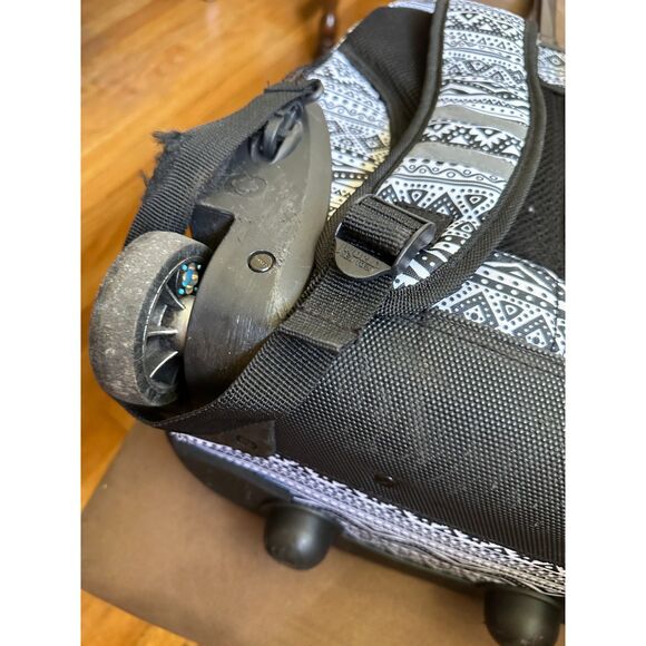 J World Sundance 20 inch Rolling Backpack Black and White Tribal print GUC - Picture 2 of 9